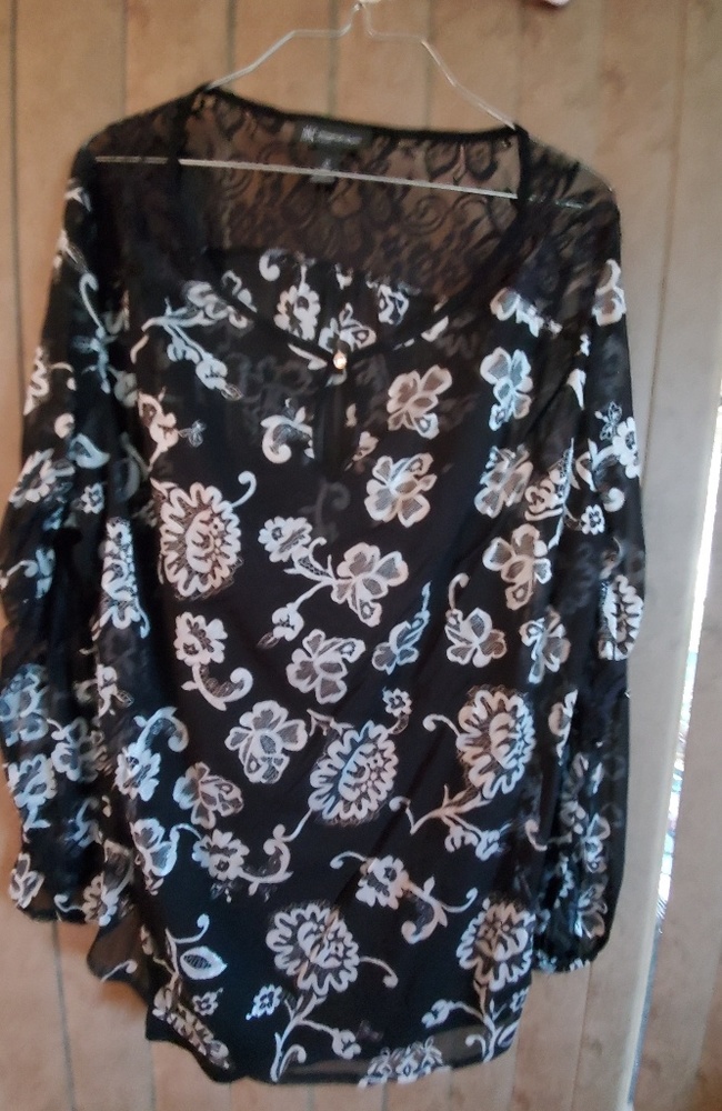 INC black lace blouse